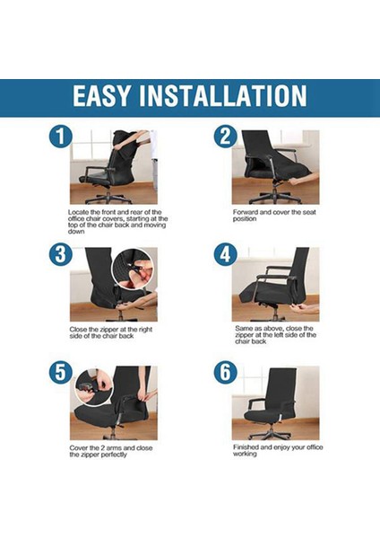 2x Anti-Dirty Dönen Streç Ofis Bilgisayar Masası Koltuk Sandalyesi Kapak Su Geçirmez Elastik Sandalye Slipcovers L (Yurt Dışından) fırsatları