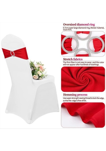 50PCS Elastik Sandalye Düğün Düğün Dekorasyon Toka Sashes Arka Kapak Otel Ev Koltuğu Zarif Modern Şerit Dekorlar F (Yurt Dışından)