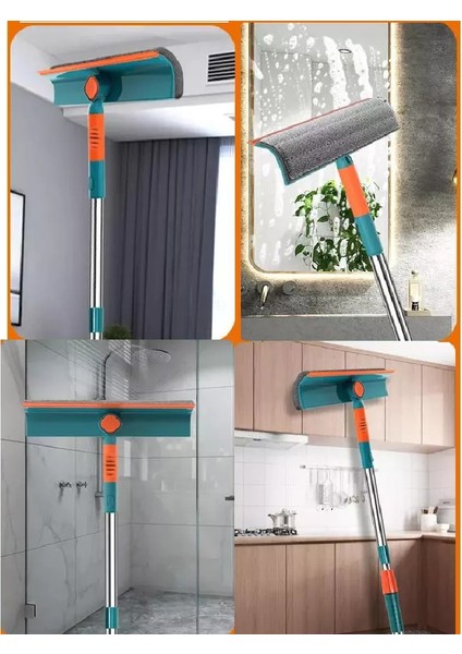 Oval Uçlu Esnek Oynar Başlıklı Çekçekli Teleskopik Cam Silme Aparatı indirimleri