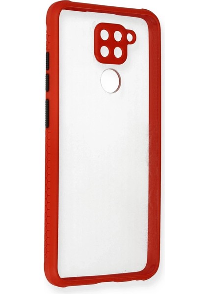Xiaomi Redmi Note 9 Kılıf Miami Şeffaf Silikon - Kırmızı