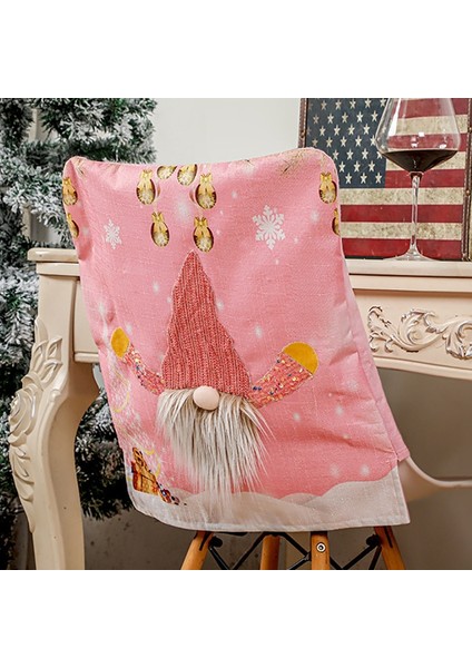 Noel Komik Gnome Sandalye Kapakları LED Hafif Karikatür Yüzsüz Santa Pembe Sandalye Geri Slipcover Yemek Dekor-1 (Yurt Dışından) fırsatları