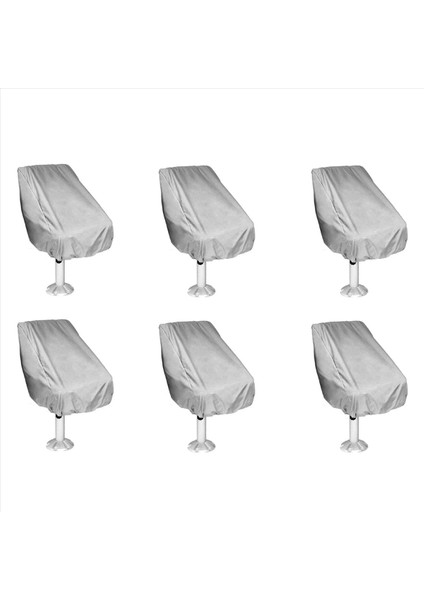 6x Tekne Koltuk Örtüsü Açık Su Geçirmez Duba Kaptanı Tekne Tezgah Koltuk Kapağı Sandalye Koruyucu Kapaklar (Yurt Dışından)