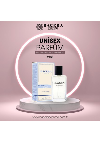 Bacera C116 Fresh Unisex Parfüm 50ML Edp B162 Woody Erkek Parfüm 50ML Edp indirimleri