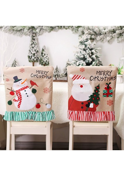 Noel Sandalye Kapağı Noel Baba Şapka Sandalye Kapakları Yıkanabilir Sandalye Koruyucusu Şenlikli Noel-Dekorasyon A (Yurt Dışından) modelleri
