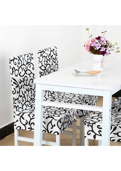 4x Strengy Yemek Sandalyesi Kapak Kısa Sandalye Düğün Restoran Ziyafet Için Yıkanabilir Koruyucu Koltuk Slipcover (Yurt Dışından) modelleri