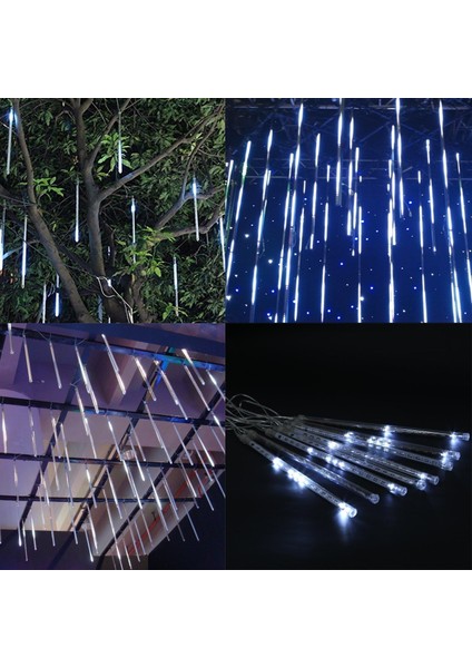 ✨ 8 Saçaklı 50 cm Meteor Yağmuru LED Işık – Gün Işığı, Fişli, Hareketli Akan Efektli Dış Mekan Aydınlatma fırsatları