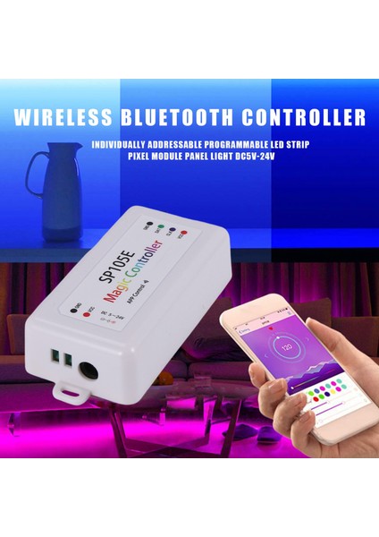 SP105E Kablosuz Bluetooth Denetleyici Uygulaması SK6812 APA102 Ayrı Ayrı Adreslenebilir Programlanabilir LED Pixel Modül Panel Işık DC5V-24V Ios/android Için (Yurt Dışından) fiyatları