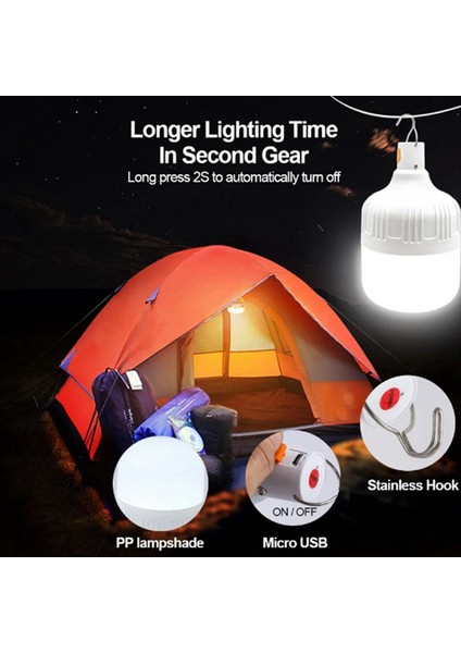 Şarj Edilebilir Ampul Taşınabilir Kamp Ampul Acil Durum Aydınlatma El Feneri Işıkları Açık Asılı Çadır Işık 50W (Yurt Dışından) fırsatları