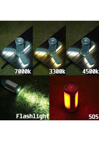 Katlanabilir Kamp Işığı Şarj Edilebilir Fener 6000MAH Power Bank Taşınabilir El Feneri IP54 Su Geçirmez Kamp A (Yurt Dışından) fırsatları