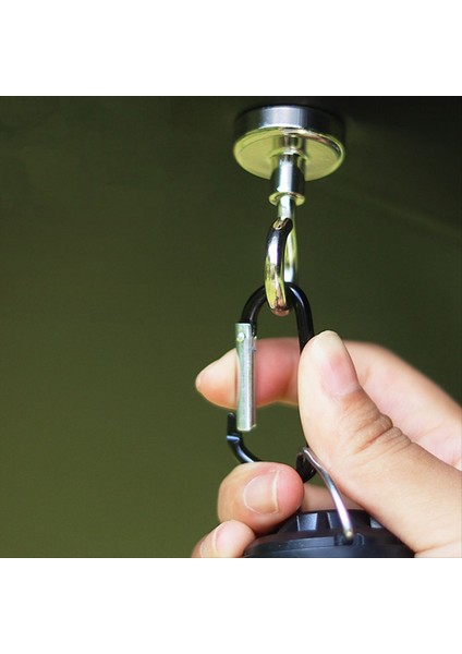 10PCS Mıknatıs Kamp Kancaları Karabiner Klips Ağır Hizmet Mıknatıs Askı D Şekil Çadır Tokaları Açık Kamp Kancaları-Beyaz (Yurt Dışından)