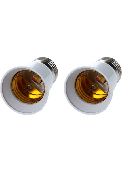 2x E27 Ila E27 Ampul Tutucu Gümüş Tonu Beyaz Adaptör Genişletici (Yurt Dışından)