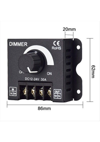 5pcs Dc 12V 24V LED Dimmer Anahtarı 30A Voltaj Regülatörü LED Şerit Işık Çizme Dimmerleri Için Ayarlanabilir Kontrolör (Yurt Dışından)