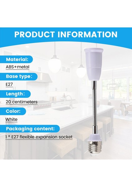 LED Ampul Lambası Tutucu Dönüştürücüler Adaptörü Esnek E27 Ila E27 20CM Uzunluk Esnek Soket Taban Tipi Uzantısı (Yurt Dışından) indirimleri