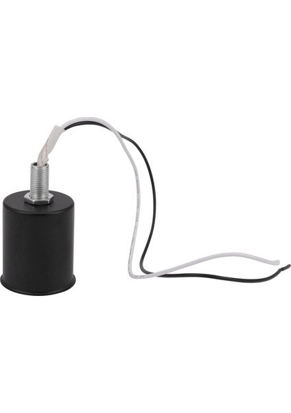 2x E27 Seramik Vidalı Taban Yuvarlak LED Ampul Lamba Soketi Tutucu Adaptörü Metal Lamba Tutucu Telli Siyah (Yurt Dışından) fiyatları