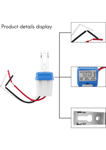 Sensör Anahtarı Ac Dc 12V Street Lights Otomatik Kontrol Işık Işık Gündüz ve Gece Algılama Kontrolü Parlak Kara Town Kırsal (Yurt Dışından) fırsatları