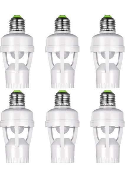 6 Adet Hareket Sensörü Işık Soketi Ampul Çıkışında Akıllı Vidalı E27 Ampul Tutucu Adaptör ile Uyumlu (Yurt Dışından)