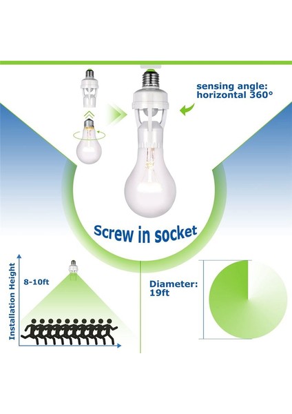 6 Adet Hareket Sensörü Işık Soketi Ampul Çıkışında Akıllı Vidalı E27 Ampul Tutucu Adaptör ile Uyumlu (Yurt Dışından) fiyatları