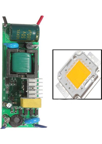 30W LED Çip + Işık Lambası Ampulü Için Sürücü Güç Kaynağı 85-265V Sıcak Beyaz Işık (Yurt Dışından)