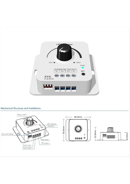 12-48VDC Skydance Rotary LED Dimmer V1-Kc 1CHX8A 5 Seviye Tek Renkli LED Şerit Bant Karartma Için Işık Gradyan Hızı (Yurt Dışından) fırsatları