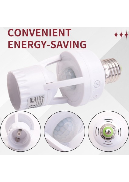 4x Ac 110-220V 360 Dere Pır Indüksiyon Hareket Sensörü Ir Kızılötesi Insan E27 Fiş Soket Anahtarı Baskı LED Ampul Tutucu (Yurt Dışından) indirimleri