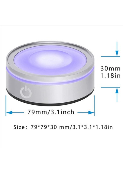 3b Kristal Cam Art Fotoğraf Çerçevesi Için Hassas Dokunuş Yuvarlak Renkli Stand Ekranı ile 3x LED Işık Taban Gümüş Içbükey (Yurt Dışından) indirimleri