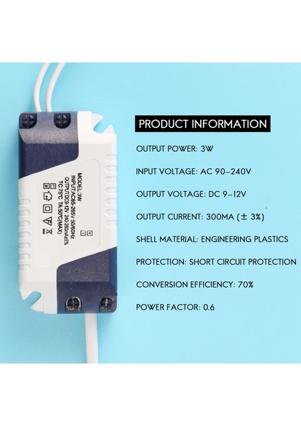 Ac 90-240V-DC 9-12V 3W Sabit Akım LED Şerit Güç Sürücüsü Transformatörü (Yurt Dışından) fırsatları