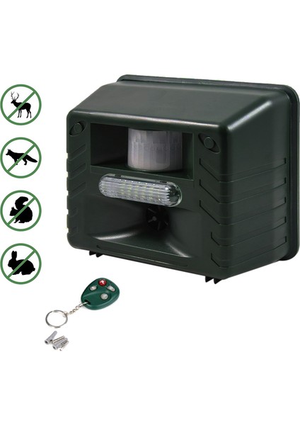Ultrasonik Açık Hayvan Tahrikli Flaş LED Işık Kovucu Kemirgen Cihazı Kemirgen Geyiği Kedi Köpek Tilki Fare Kuş Skunk Ayı-Eu Fiş Için Uzaktan Kumanda (Yurt Dışından)