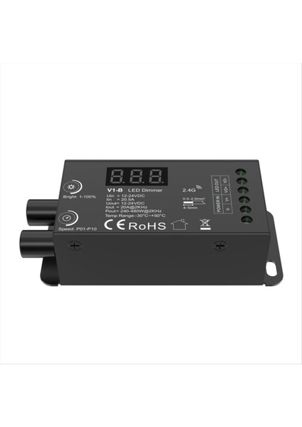Çift Düğme Sabit Voltaj LED Dmmer 1CHX20A Kablosuz Uzaktan Kumanda Sayısal Ekran Cv Denetleyicisi V1-B (Yurt Dışından)