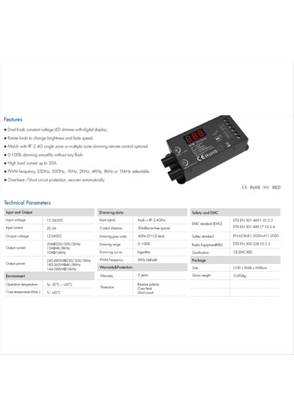 Çift Düğme Sabit Voltaj LED Dmmer 1CHX20A Kablosuz Uzaktan Kumanda Sayısal Ekran Cv Denetleyicisi V1-B (Yurt Dışından) fırsatları