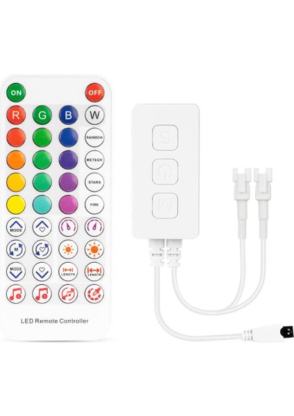 SP611E WS2812B WS2811 Bluetooth Müzik LED Strip Denetleyicisi IR38 Tuşları Adreslenebilir LED Aydınlatma DC5V-24V Için Uzak Uygulama (Yurt Dışından)