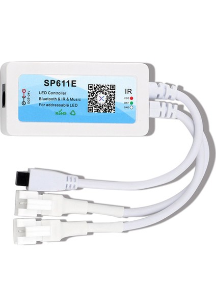 SP611E WS2812B WS2811 Bluetooth Müzik LED Strip Denetleyicisi IR38 Tuşları Adreslenebilir LED Aydınlatma DC5V-24V Için Uzak Uygulama (Yurt Dışından) fiyatları