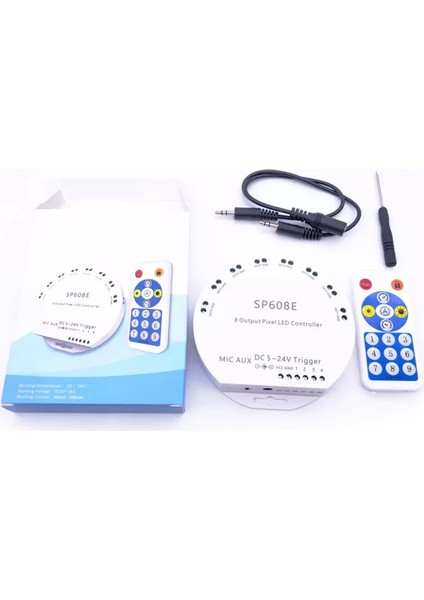 SP608E WS2812B Müzik Denetleyicisi 8 Ch Sinyal Çıkışı WS2811 WS2815 Mikrofon Ios Android Bluetooth Uygulamasında Yerleşik LED Işık Şeridi (Yurt Dışından) indirimleri