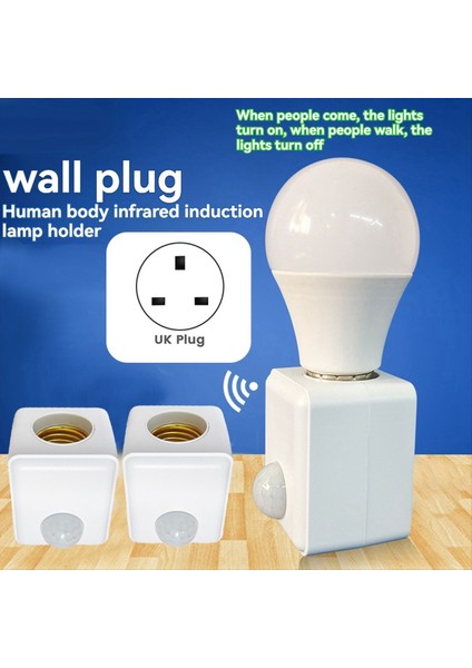 Hareket Sensörü Işık Soketi E27 Hareket Dedektörü Lamba Tutucu Soketi Otomatik Insan Kızılötesi Sensör Lambası Tutucu Ingiltere Fiş (Yurt Dışından) fırsatları