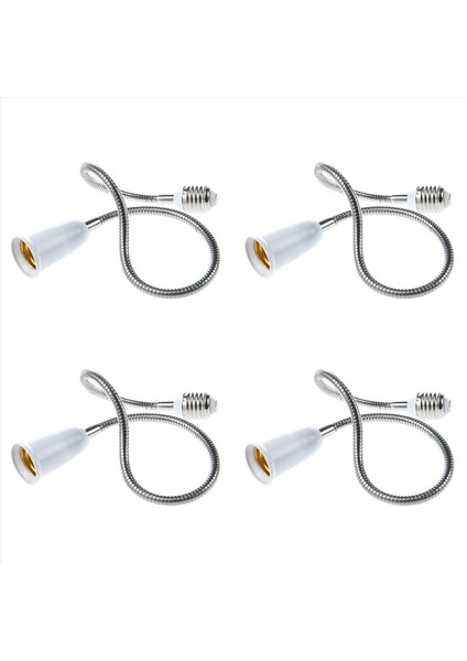 4x E27 Ila E27 Işık Lamba Ampulü Esnek Uzatma Adaptör Dönüştürücü (Beyaz 60CM) (Yurt Dışından)
