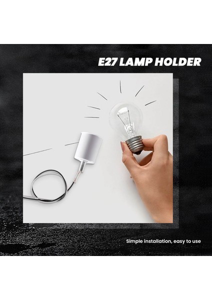 E27 Seramik Vidalı Taban Yuvarlak LED Ampul Lamba Soket Tutucu Adaptör Metal Lamba Tutucu Tel Beyaz (Yurt Dışından) fırsatları