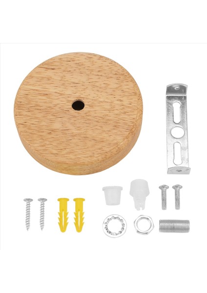 Lamba Tabanı Kısa Stil Modern Tavan Tabağı Ahşap Tavan Tutucu E27 Lamba Takma Avize Tabanı Diy Aydınlatma Aksesuarları Φ100MM Gizli Vida (Yurt Dışından)