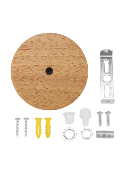 Lamba Tabanı Kısa Stil Modern Tavan Tabağı Ahşap Tavan Tutucu E27 Lamba Takma Avize Tabanı Diy Aydınlatma Aksesuarları Φ100MM Gizli Vida (Yurt Dışından) modelleri