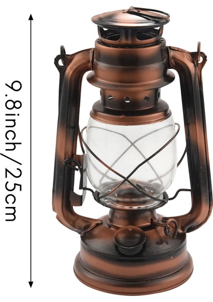 2pcs 25CM Demir Antika Bronz Yağ Fenerleri (Kapak) Nostaljik Taşınabilir Dış Mekan Kampı Sızıntı Korumalı Mühür Kamp Işık (Yurt Dışından) modelleri