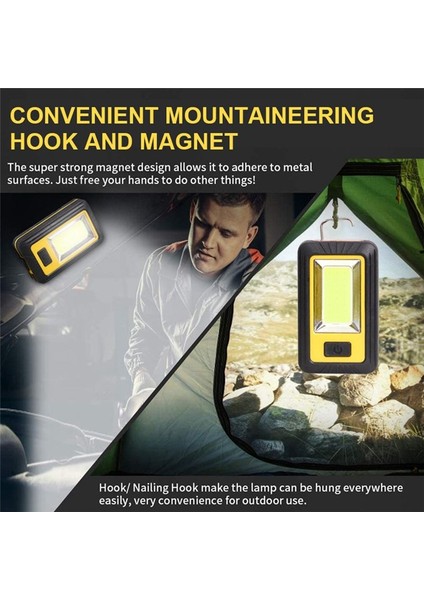Kamp Hafif Kobu Iş Işık Taşınabilir El Feneri Açık Acil Şarj Çantası Açık Mekan Taşınabilir USB Şarj (Sarı) (Yurt Dışından) modelleri