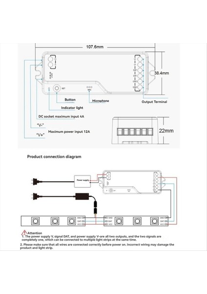 Spı Wifi Rgb LED Denetleyicisi DR03W Tuya Wifi WS2811 WS2812B WS2815 Adreslenebilir Rgb LED Şerit Işi (Yurt Dışından)