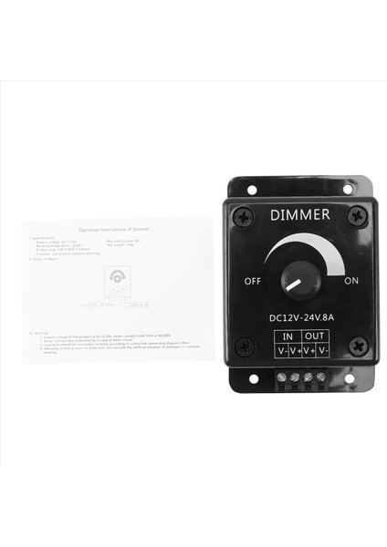 2x Siyah LED Dimmer Anahtarı Dc 12V 24V 8A Ayarlanabilir Parlaklık Lambası Ampul Şeridi Sürücü Güç Kaynağı Denetleyicisi (Yurt Dışından)