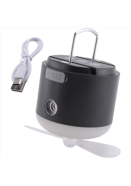 Mini USB Kamp Fan Ücretli Çalışan Uzaktan Kumanda Taşınabilir LED Işık Çadır Asma Tavan Fanı Ev Açık Hava (Yurt Dışından)