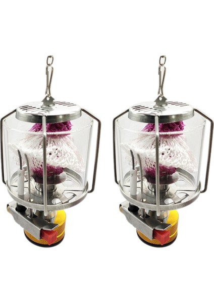 2x Açık Kamp Gaz Fener Taşınabilir Mini Gaz Işık Çadır Lamba Torçu Kamp Yürüyüşü Için Asma Lamba (Yurt Dışından)