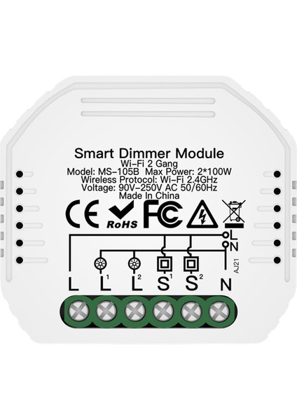 Dıy Smart Wifi LED Dimmer Switch 2 Yollu Anahtar Sesli Karartma Akıllı Yaşam Alexa Tuya Uygulaması Için Akıllı Anahtar (Yurt Dışından)
