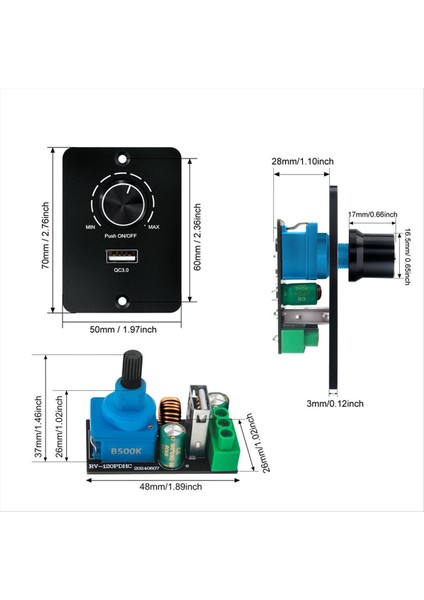 Dc 12-24 V LED Dimmer Pwm Dimmer Switch 5 A 3 Telli Dimmer USB Hızlı Şarj ile LED Ampuller Için Rv Tekne Kamyon Için (Yurt Dışından) fırsatları