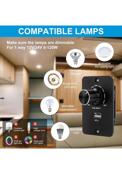Dc 12-24 V LED Dimmer Pwm Dimmer Switch 5 A 3 Telli Dimmer USB Hızlı Şarj ile LED Ampuller Için Rv Tekne Kamyon Için (Yurt Dışından) indirimleri
