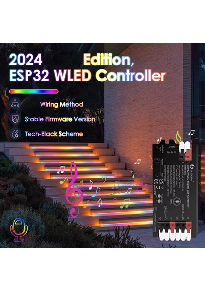 Gledopto Wled Light Strip Controller ESP32 Rgb Rgbw WS2812B SK6812 WS2811 TM1814 WS2813 WS2815 Siyah (Yurt Dışından)