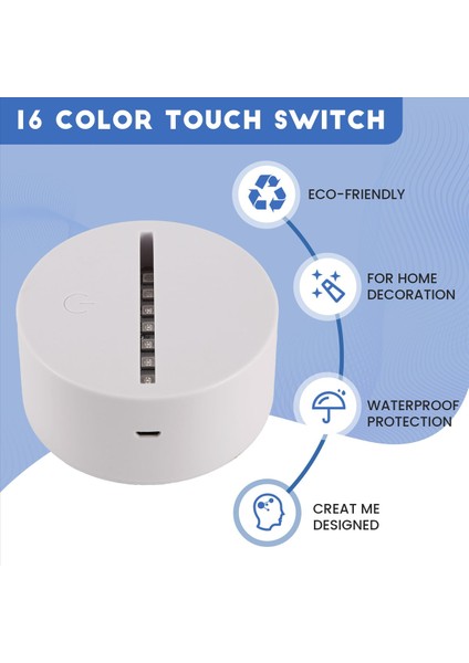 12 Paket 3D Gece LED Işık Lambası Taban + Uzaktan Kumanda + USB Kablosu 16 Renk Işık Gösterisi Ekran Akrilik Beyaz Için (Yurt Dışından) fırsatları