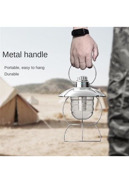 Şarj Edilebilir LED Kamp Taşınabilir Fener Dış Mekan Dış Mekan Retro Çadır Lambası Balıkçılık Seyahat Işık Beyaz (Yurt Dışından) fiyatları