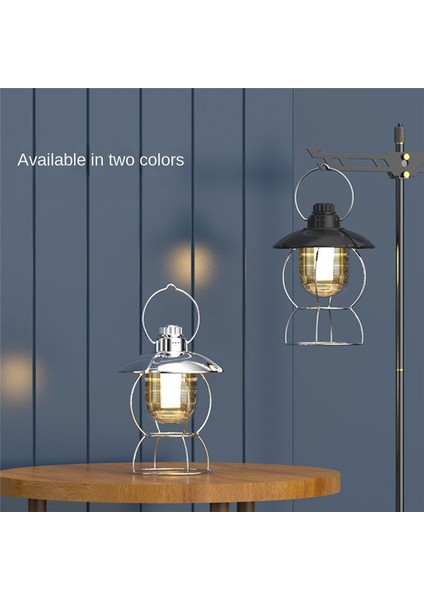 Şarj Edilebilir LED Kamp Taşınabilir Fener Dış Mekan Dış Mekan Retro Çadır Lambası Balıkçılık Seyahat Işık Beyaz (Yurt Dışından) modelleri